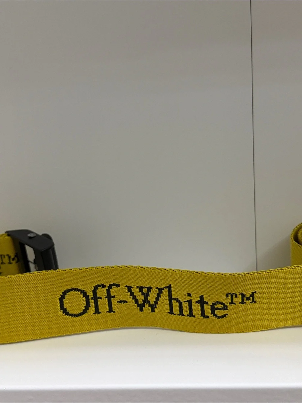 Off-White Yellow Webbing Belt with Black Buckle